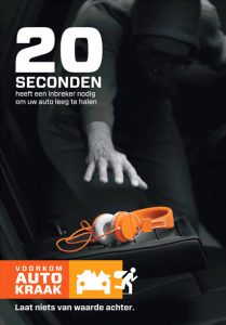 Campagnemateriaal autokraak koptelefoon
