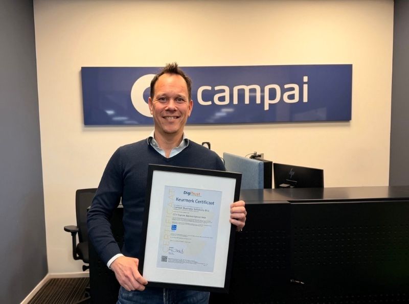 Diederik Campai met keurmerk certificaat
